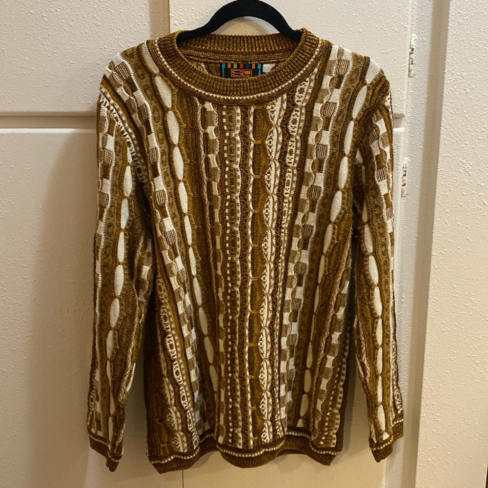Steven Land Vintage Multi Color Sweater Earth Tones
